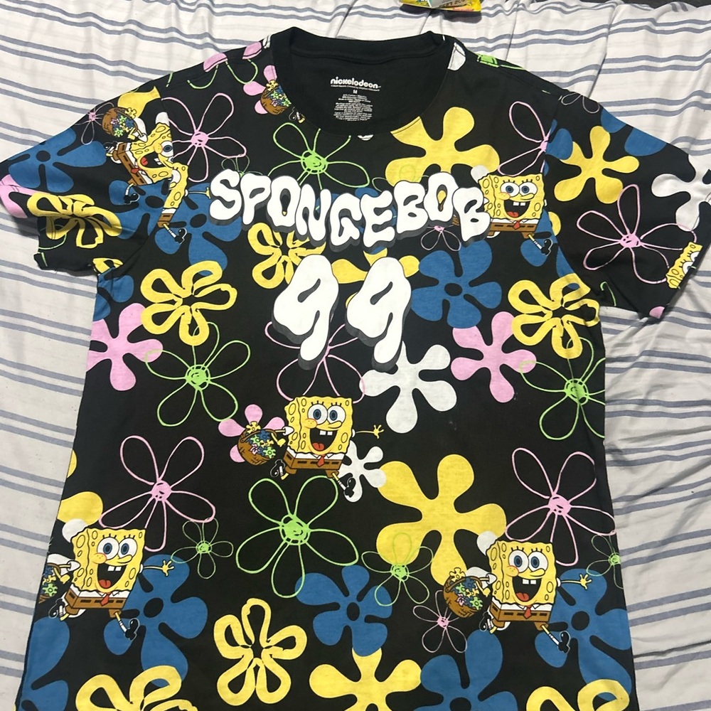 SpongeBob SquarePants Kids' Black Graphic T-Shirt